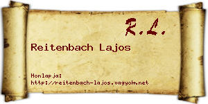Reitenbach Lajos névjegykártya
